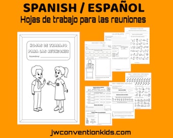 SPANISH/ESPAÑOL JW Hojas de trabajo para las reuniones 6-12años Meeting Worksheets for Children pdf Printable