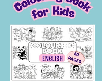 Kids Bible Colouring Book, UK English, 50 Pages (PDF Printable A4 Size Digital Download)