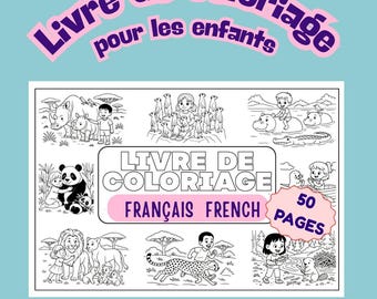 French Coloring Book for Kids, Bible Theme (PDF Printable A4 Size Digital Download)