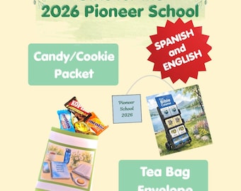 Pioneer School Gift Candy Packet and Teabag Envelope JW Printable Spanish and English