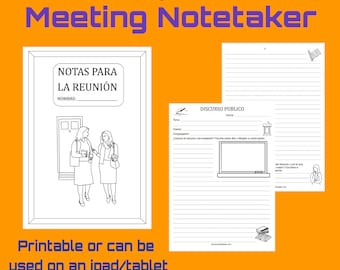 Spanish / ESPAÑOL Notas para la reunión JW Meeting Notetaker for Public Talks PDF Download