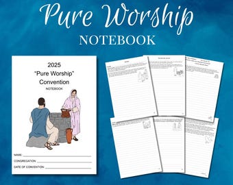 Notizbuch Pure Worship 2025 JW Convention Printable PDF Download Buch für Notizen