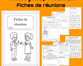 French Meeting Worksheets for JW Children Ages 6-12 (PDF Printable)