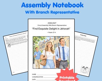 Assembly Notebook with JW Branch Representative - Find Exquisite Delight in Jehovah
