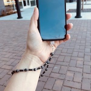 Labradoriet telefoonriem met insteeklipje