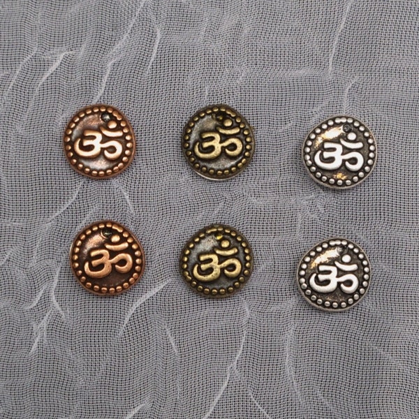 Ohm Stud Earrings, Singles or Pairs, Copper, Brass or Pewter, Om yoga jewelry, Tierra Cast, Unique Gender Neutral Gift, Mix and Match