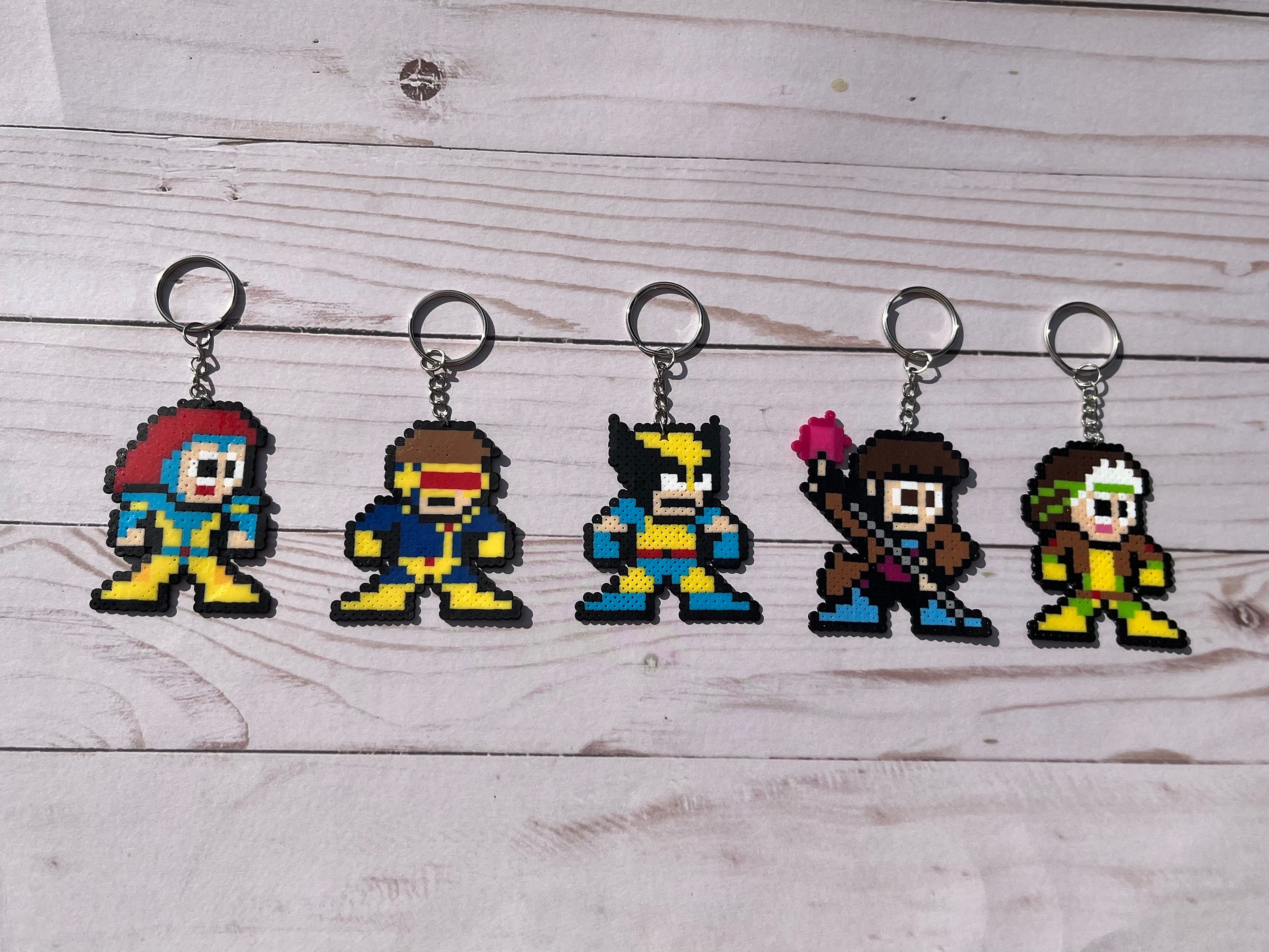 X-men Character Perler Bead Keychain - Etsy