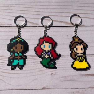 Disney Princess Perler Bead Keychain