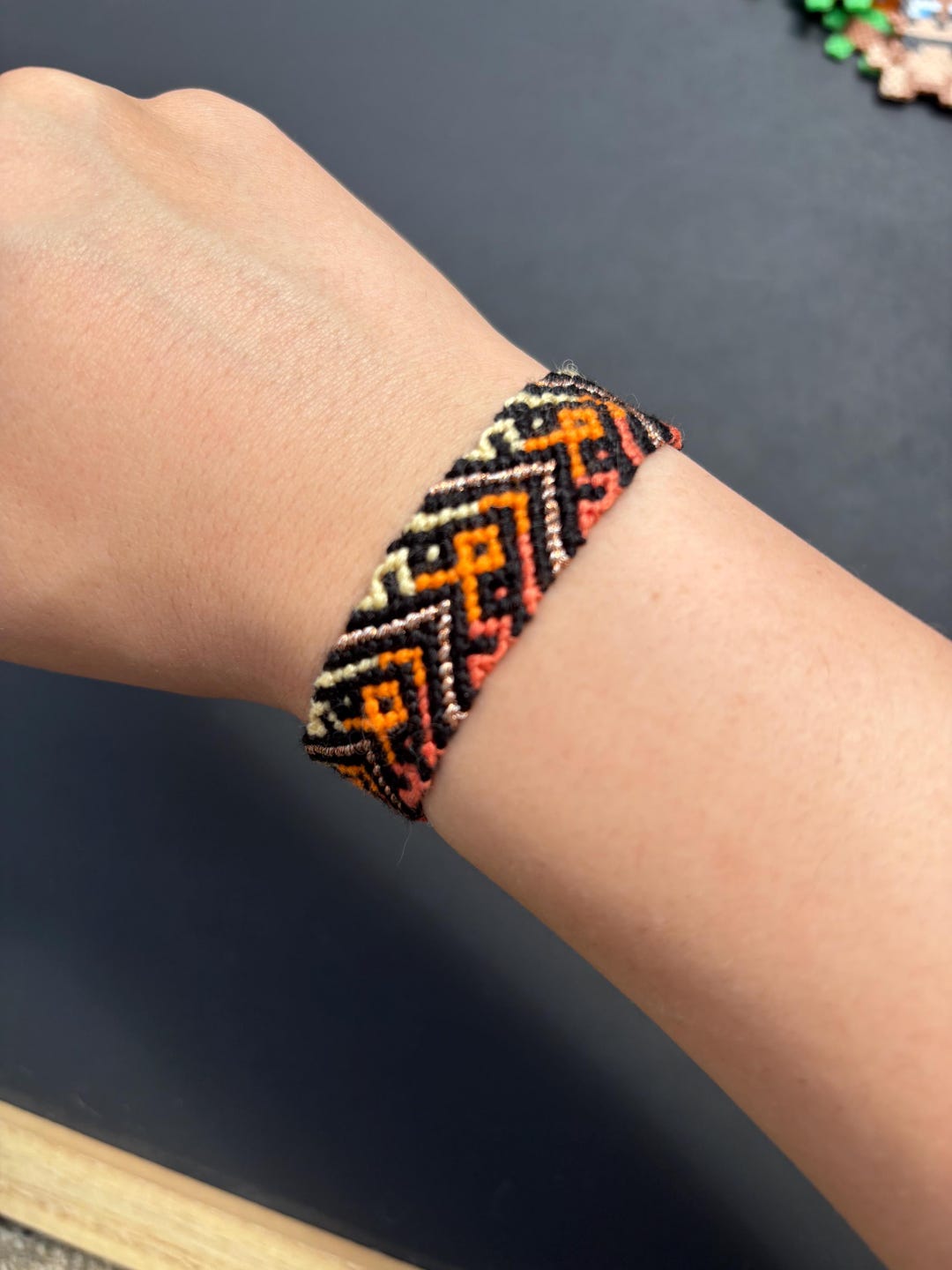 Fire & Gold Aztec Friendship Bracelet - Etsy