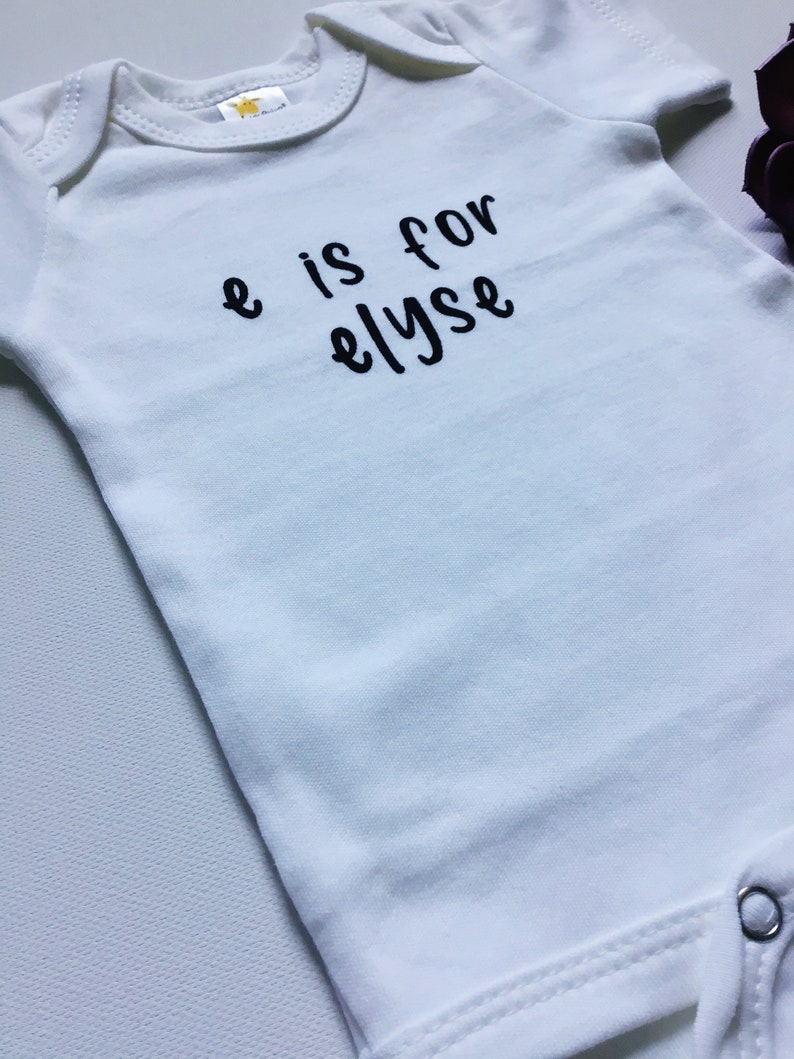 baby girl gift gender neutral newborn baby outfit letter and name Baby announcement baby reveal Personalized baby bodysuit baby girl