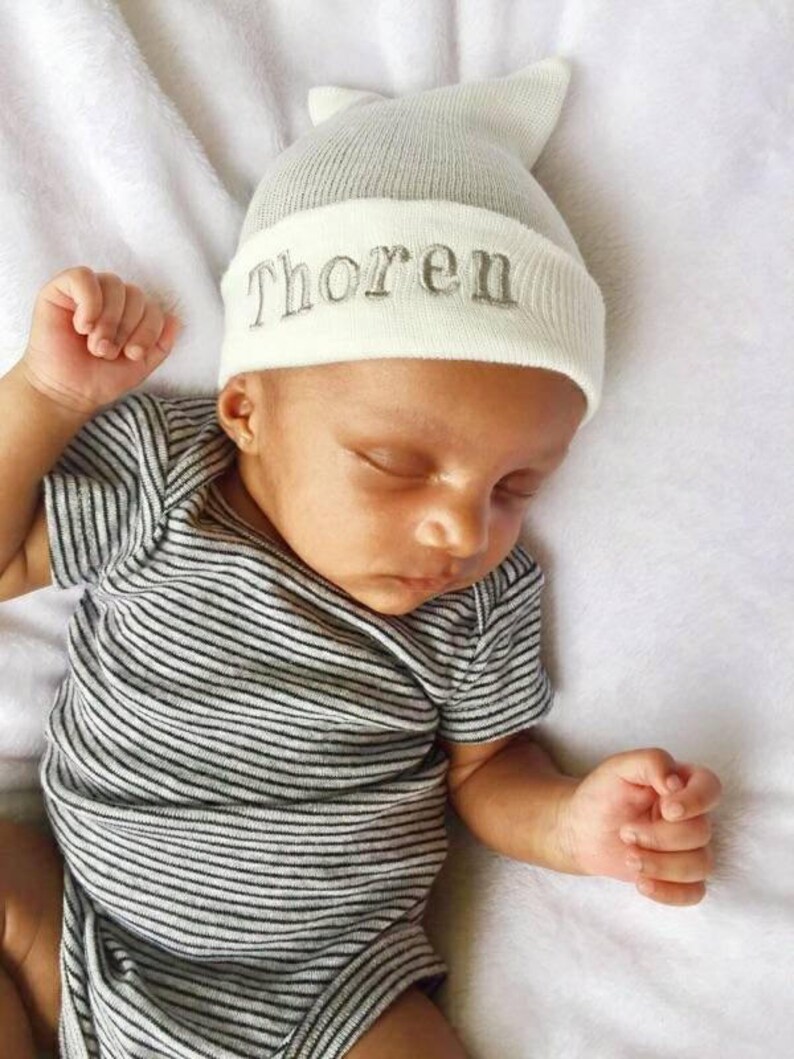 Newborn Boy Personalized Hospital Hat boy hospital hat baby Etsy