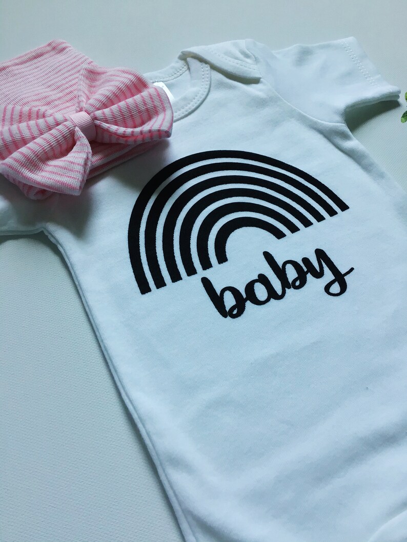 rainbow baby girl baby announcement newborn rainbow baby Baby bodysuit newborn girl hat Rainbow baby onesie rainbow bodysuit