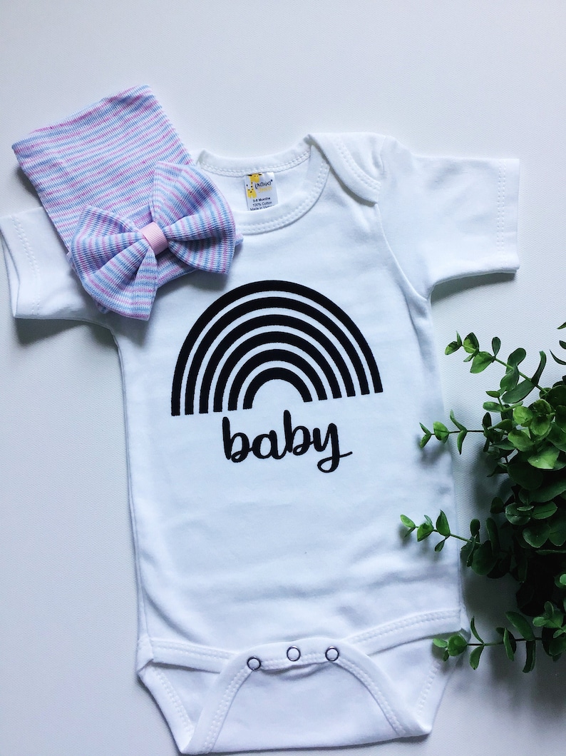 rainbow baby girl baby announcement newborn rainbow baby Baby bodysuit newborn girl hat Rainbow baby onesie rainbow bodysuit