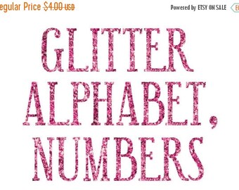 80% Until New Year - Pink glitter alphabet clipart · pink and fuchsia font, sparkling and fashion clipart, pink glitter digital letters · do