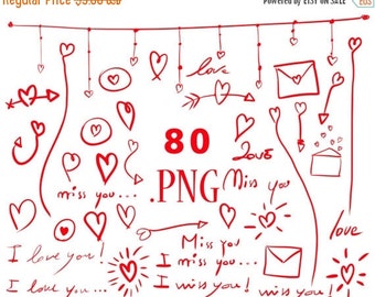 80% tot Nieuwjaar - Valentijnsdag clipart: hand getekende harten tribal vector Valentijnsdag pijlen doodle illustraties 40. PNG. EPS print en gesneden,
