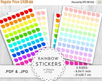 80% Until New Year - Drops planner diary printable tears stickers Erin Condren Filofax Kikki K rainbow scrapbook · Instant download
