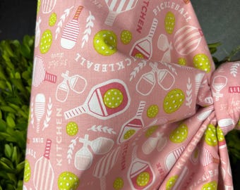 Large Pink Pickleball Fabric Bow