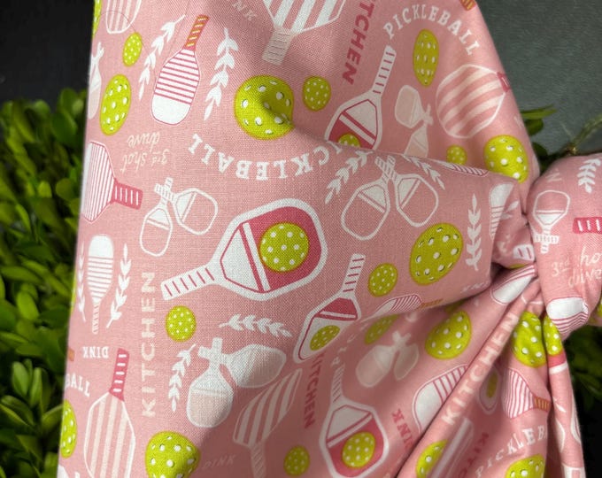 Large Pink Pickleball Fabric Bow