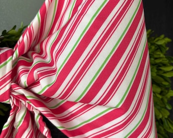 Large Holiday Stripe Fabric Bow