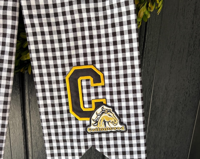 Large Black Check Cottonwood High Fabric Bow