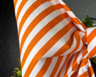 Large Halloween Stripe Fabric Bow