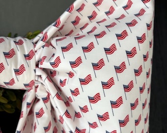 Large American Flag Fabric Bow