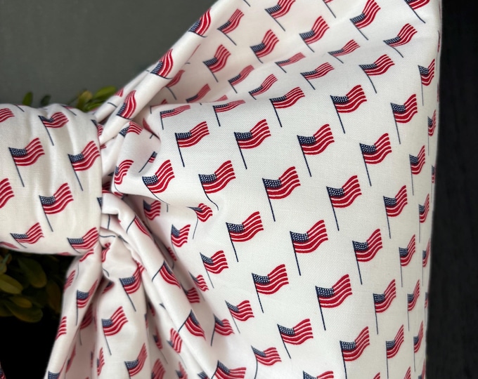 Large American Flag Fabric Bow