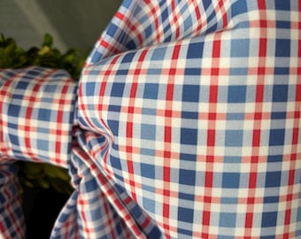 Large Americana Plaid Fabric Bow