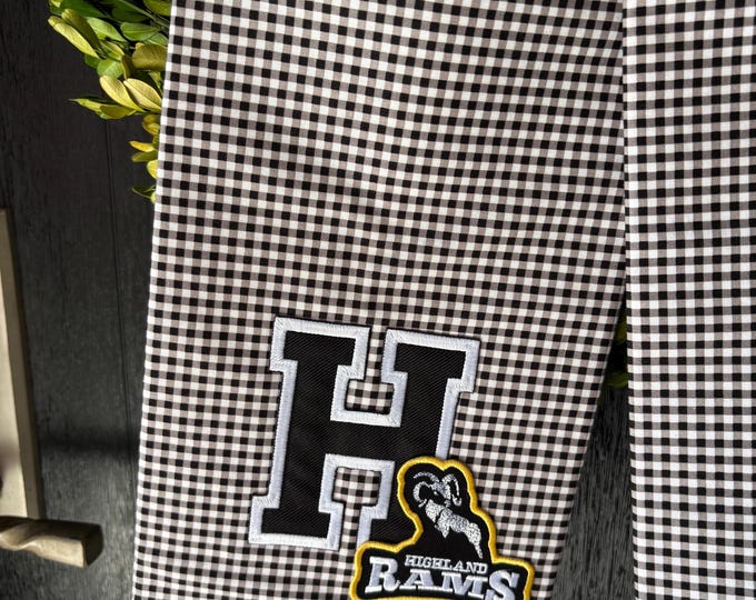 Large Black Check Highland High Fabric Bow