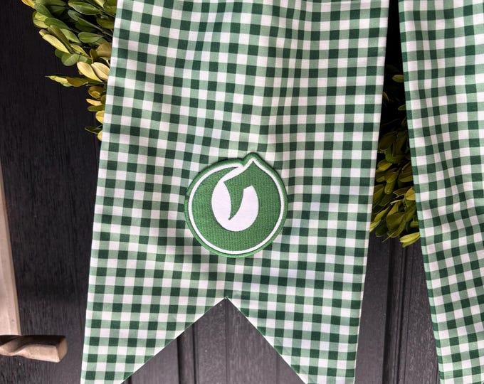 Large Green Check Olympus High Fabric Bow