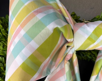 Large Easter Plaid Fabric Bow
