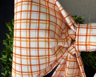 Large Fall Plaid Fabric Bow