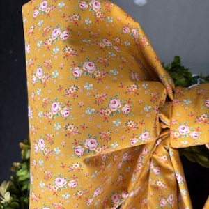 Large Yellow Floral Fabric Bow