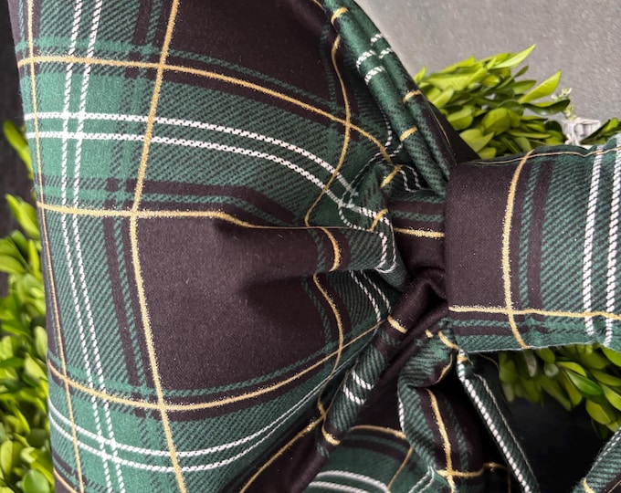 Large Holiday Plaid Fabric Bow