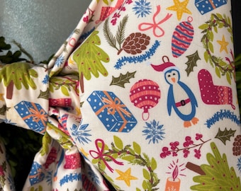 Large Holiday Fabric Bow