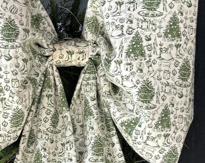 XXL Large Green Holiday Fabric Bow