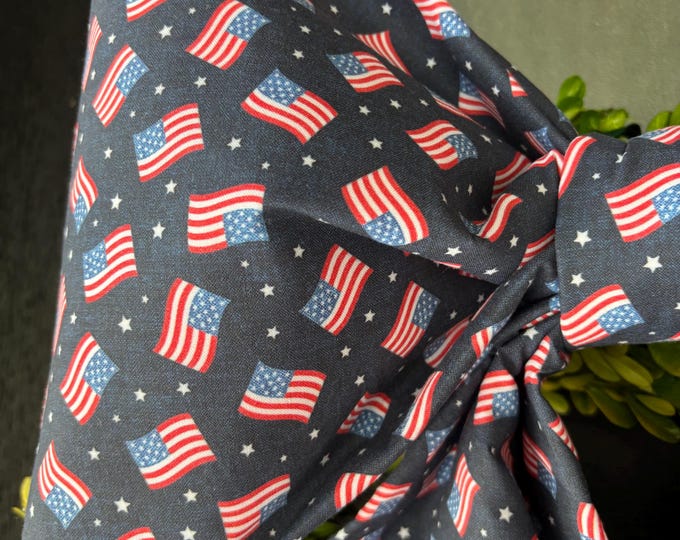 Large American Flag Fabric Bow