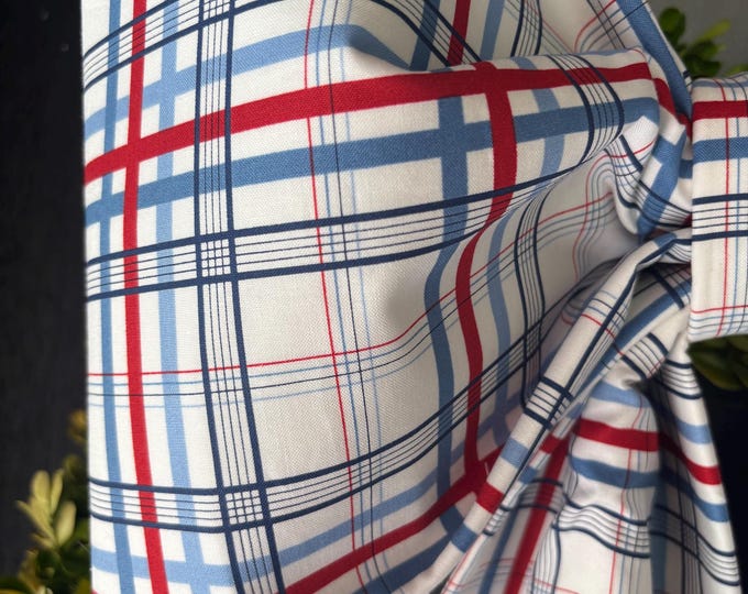 Featured listing image: Large Americana Plaid Fabric Bow