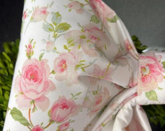 Large Pink Floral Fabric Bow