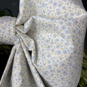 Large Blue Floral Fabric Bow