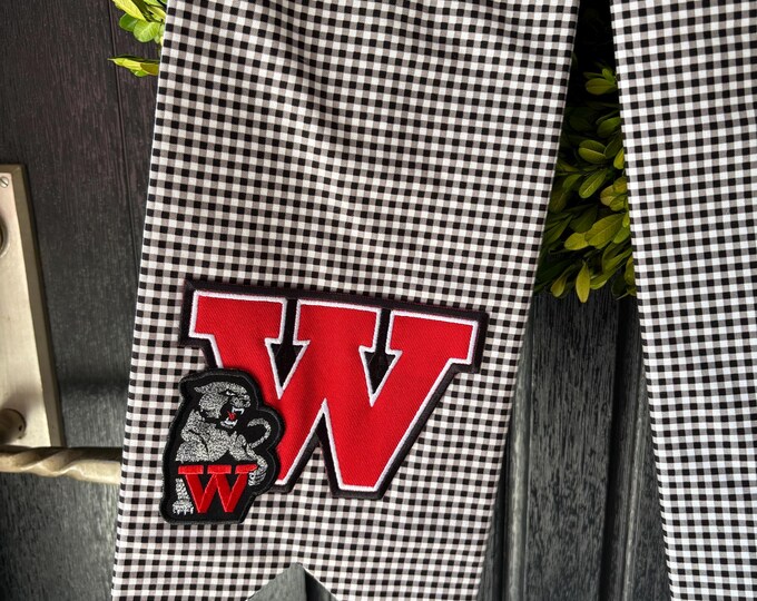 Large Black Check West High Fabric Bow