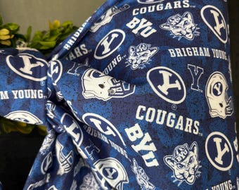 Large Blue Collegiate Fabric Bow