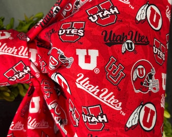 Large Red University of Utah Fabric Bow
