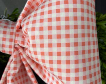 Large Pink Check Fabric Bow