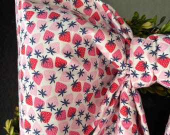 Large Strawberry Fabric Bow