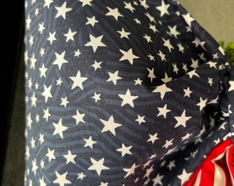 Large Americana Stars & Stripes Fabric Bow