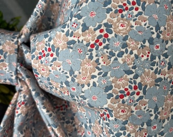 Large Blue & Red Floral Fabric Bow