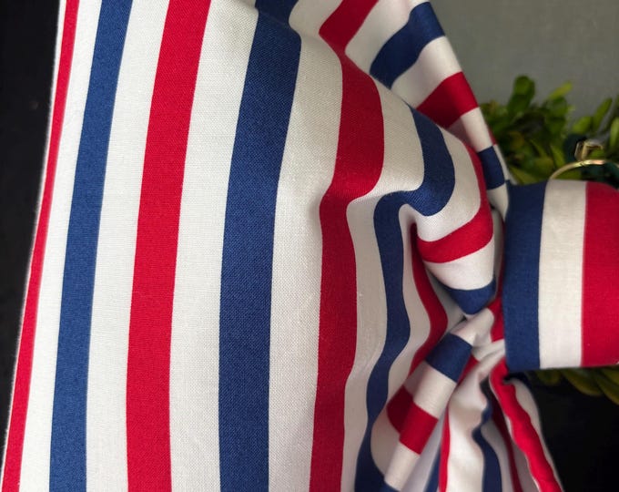 Large Americana Striped Fabric Bow