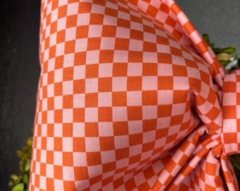 Large Halloween Check Fabric Bow