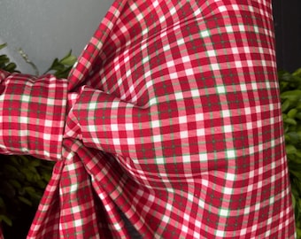 Large Holiday Plaid Fabric Bow